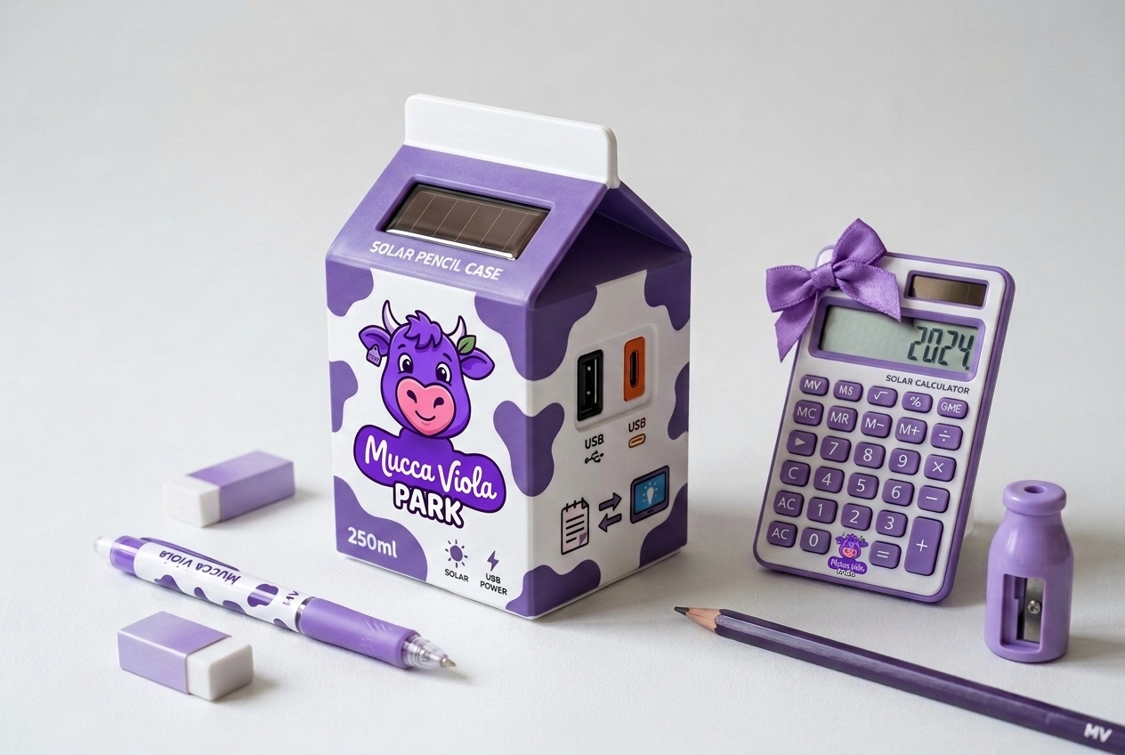 Astuccio cartone del latte Mucca Viola School