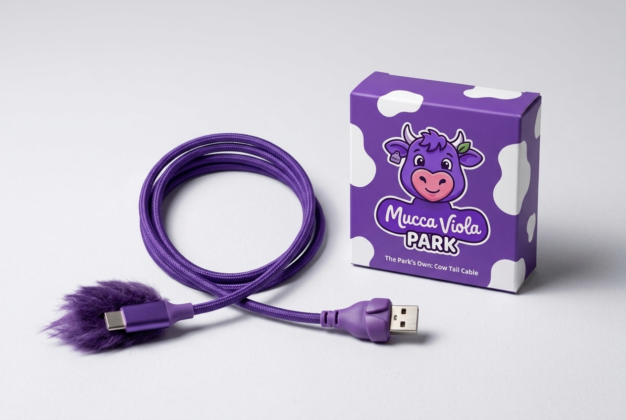 Cavo USB Coda di Mucca Viola in regalo
